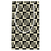 Retro Black en Tan Pattern Klein Cadeauzakje (Voorkant)