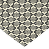 Retro Black en Tan Pattern Korte Tafelloper (Hoek)