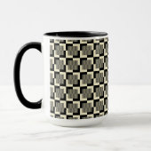 Retro Black en Tan Pattern Mok (Links)