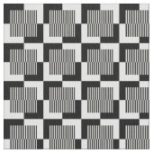 Retro Black en Tan Pattern Stof (Close Up)