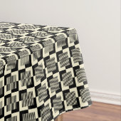 Retro Black en Tan Pattern Tafelkleed (Voorbeeld)