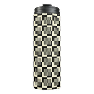 Retro Black en Tan Pattern Thermosbeker
