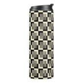 Retro Black en Tan Pattern Thermosbeker (Gedraaid links)