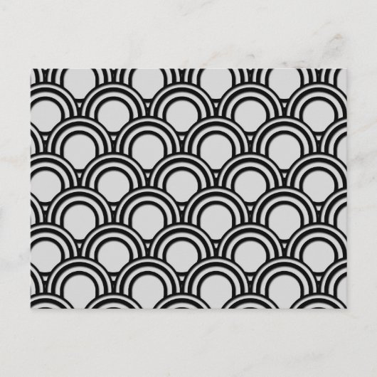 Retro Black en White Art Deco Abstract patroon Briefkaart (Voorkant)