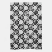 Retro Black en White Art Deco Abstract patroon Theedoek (Verticaal)
