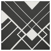 Retro Black en White Art Deco Pattern Stof (Swatch)