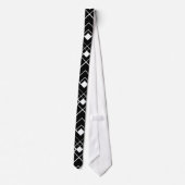 Retro Black en White Art Deco Pattern Stropdas (Achterkant)