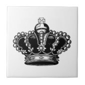 Retro  Black en White Beauful Royal Crown Tegeltje (Voorkant)