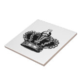 Retro  Black en White Beauful Royal Crown Tegeltje (Zijkant)