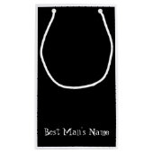 Retro Black en White Best Man Gift Bag Klein Cadeauzakje (Achterkant)
