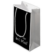 Retro Black en White Best Man Gift Bag Klein Cadeauzakje (Voorkant Gekanteld)