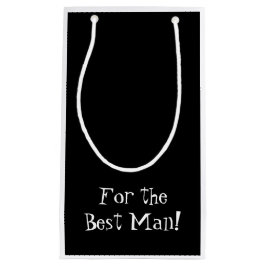 Retro Black en White Best Man Gift Bag Klein Cadeauzakje