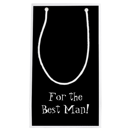 Retro Black en White Best Man Gift Bag Klein Cadeauzakje (Voorkant)
