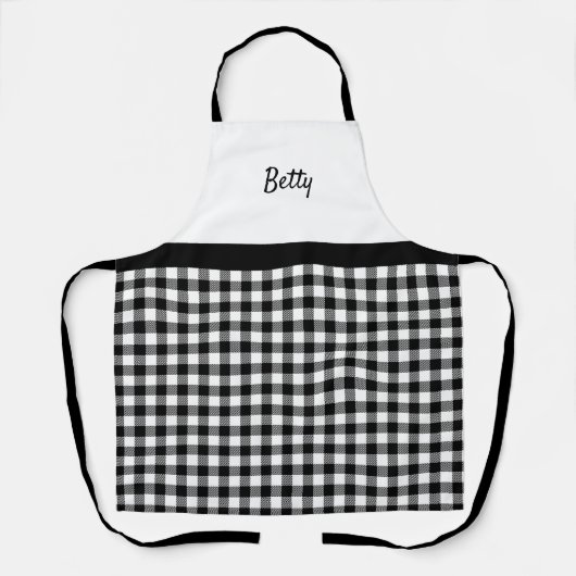 Retro Black en White Buffalo Pset Custom Name Schort (Voorkant)