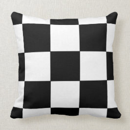 Retro Black en White Checkerboard Pattern Pillow Kussen
