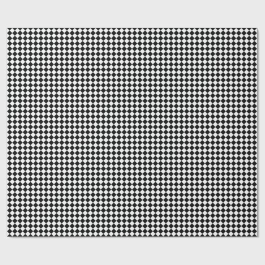 Retro Black en White Checkered Pattern Cadeaupapier (Vlak)