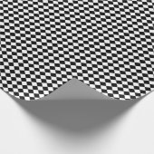 Retro Black en White Checkered Pattern Cadeaupapier (Hoek)