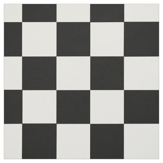 Retro Black en White Checkered Pattern Stof (Swatch)