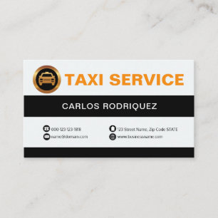 Retro Black en White Column Taxi Service Visitekaartje
