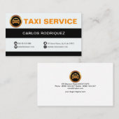 Retro Black en White Column Taxi Service Visitekaartje (Voorkant / Achterkant)