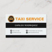 Retro Black en White Column Taxi Service Visitekaartje (Voorkant)
