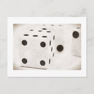 Retro Black en White Dice Briefkaart
