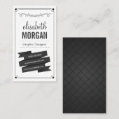 Retro Black en White - Eenvoudig persoonlijk conta Visitekaartje (Voorkant / Achterkant)