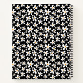 Retro Black en White Floral Pattern | Daisy | Notitieboek (Achterkant)