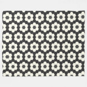 Retro Black en White Geometric Hexagon Tegel Fleece Deken (Voorkant (Horizontaal))