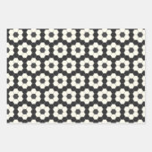 Retro Black en White Geometric Hexagon Tegel Inpakpapier Vel (Voorkant)