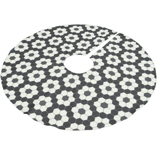 Retro Black en White Geometric Hexagon Tegel Kerstboom Rok (Gekanteld)