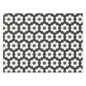 Retro Black en White Geometric Hexagon Tegel Tafelkleed (Voorkant (Horizontaal))
