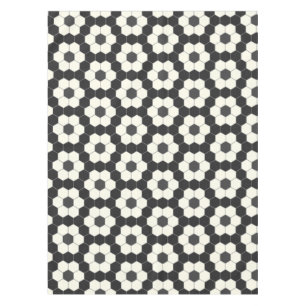 Retro Black en White Geometric Hexagon Tegel Tafelkleed