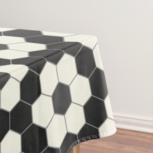 Retro Black en White Geometric Hexagon Tegel Tafelkleed (Voorbeeld)