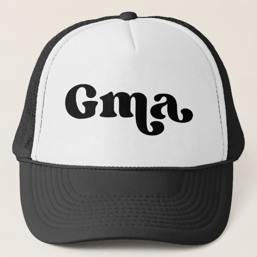 Retro Black en White Grandma American Gma Trucker Pet (Voorkant)