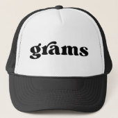 Retro Black en White Grandma American Grams Trucker Pet (Voorkant)