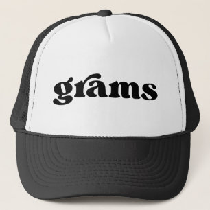 Retro Black en White Grandma American Grams Trucker Pet