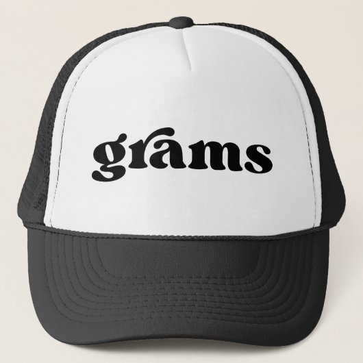 Retro Black en White Grandma American Grams Trucker Pet (Voorkant)