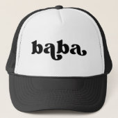 Retro Black en White Grandma Japans Baba Trucker Pet (Voorkant)