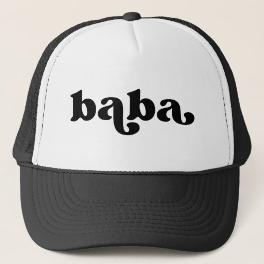 Retro Black en White Grandma Japans Baba Trucker Pet (Voorkant)