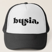 Retro Black en White Grandma Poland busia Trucker Pet (Voorkant)
