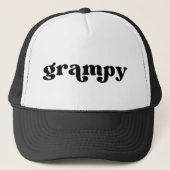 Retro Black en White Grandpa American Grampy Trucker Pet (Voorkant)