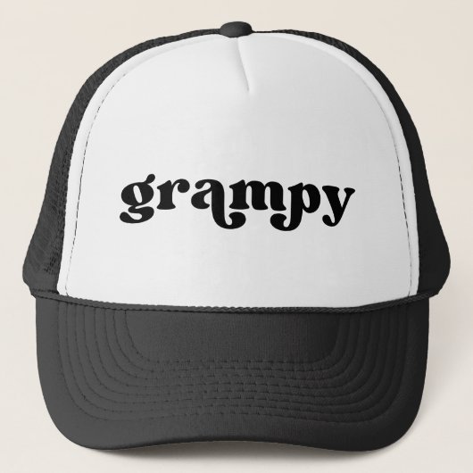 Retro Black en White Grandpa American Grampy Trucker Pet (Voorkant)