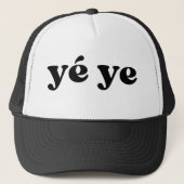 Retro Black en White Grandpa Chinese yé ye Trucker Pet (Voorkant)