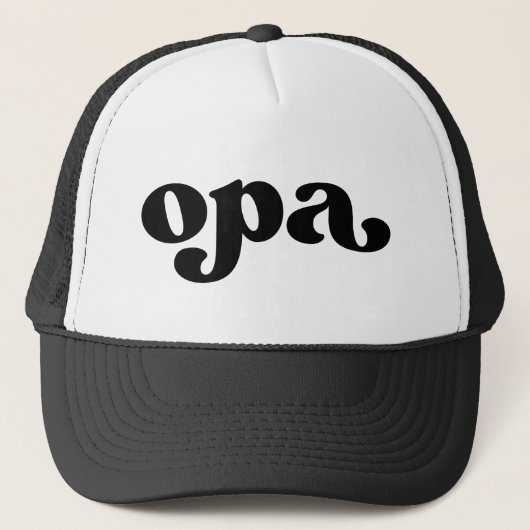 Retro Black en White Grandpa German Opa Trucker Pet (Voorkant)