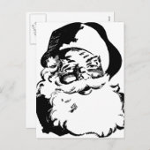 Retro  Black en White Kerstkerstkerstkerstman Feestdagenkaart (Voorkant / Achterkant)