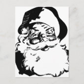 Retro  Black en White Kerstkerstkerstkerstman Feestdagenkaart (Voorkant)