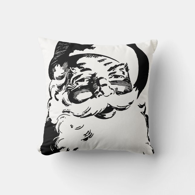 Retro  Black en White Kerstkerstkerstkerstman Kussen (Voorkant)
