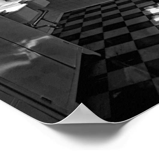 Retro Black en White Kitchen-foto Poster (Hoek)