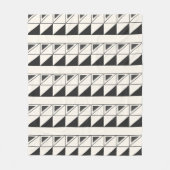 Retro Black en White Mid Mod Geometric Pattern Fleece Deken (Voorkant)
